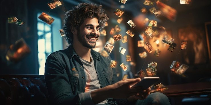 Pengguna melakukan pembayaran aman melalui aplikasi mobile dengan antarmuka intuitif