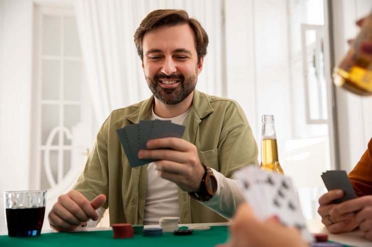 Tampilan meja live casino online dengan dealer profesional dan pengguna berinteraksi